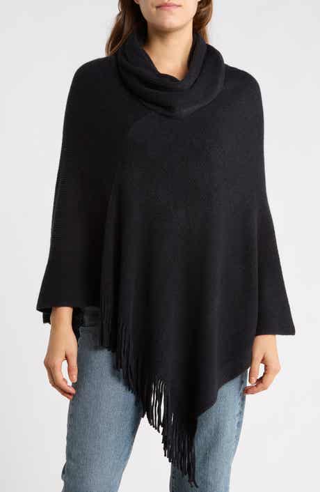 Cowl Neck Knit Poncho