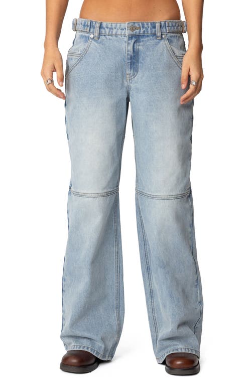 Edikted Shai Low Rise Carpenter Jeans In Light-blue