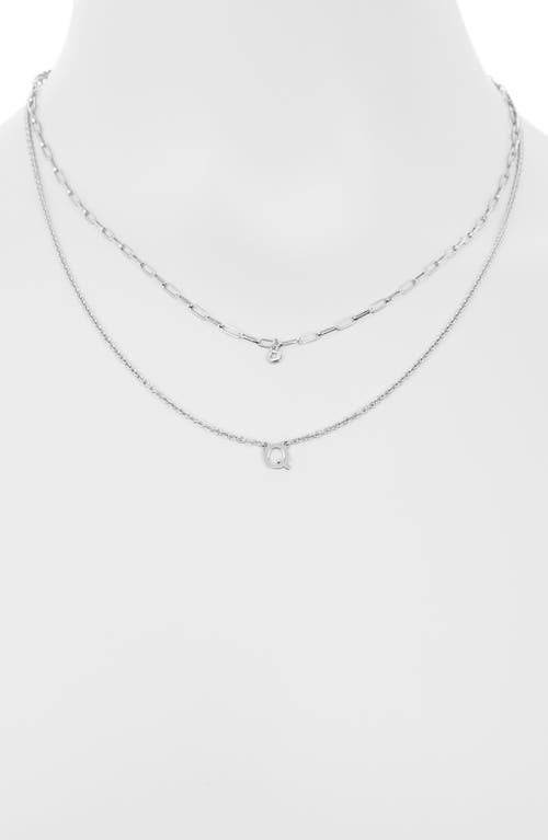 Meshmerise Diamond Initial Charm Necklace In Metallic