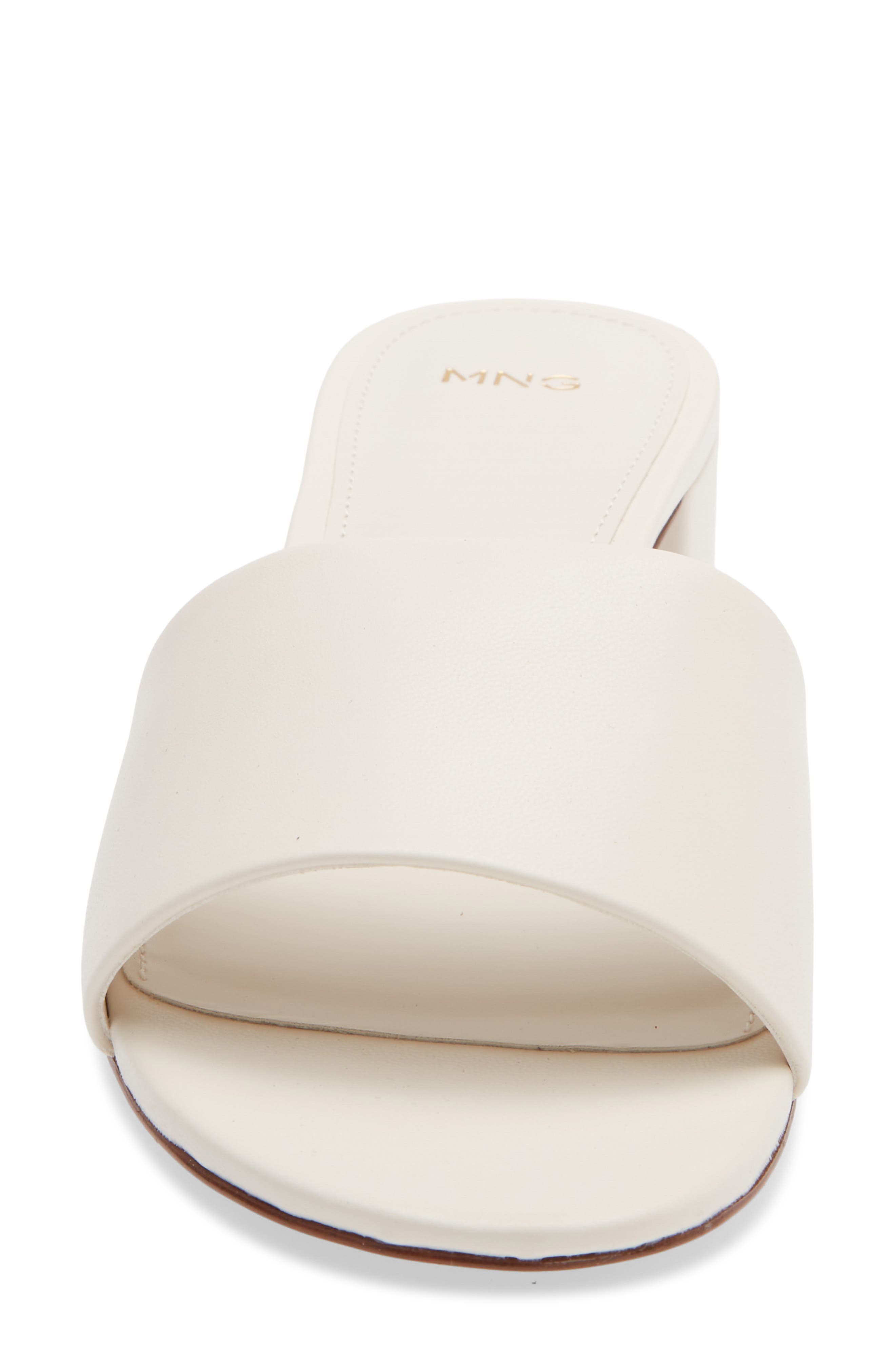 MANGO Slide Sandal, Alternate, color, White Ecru