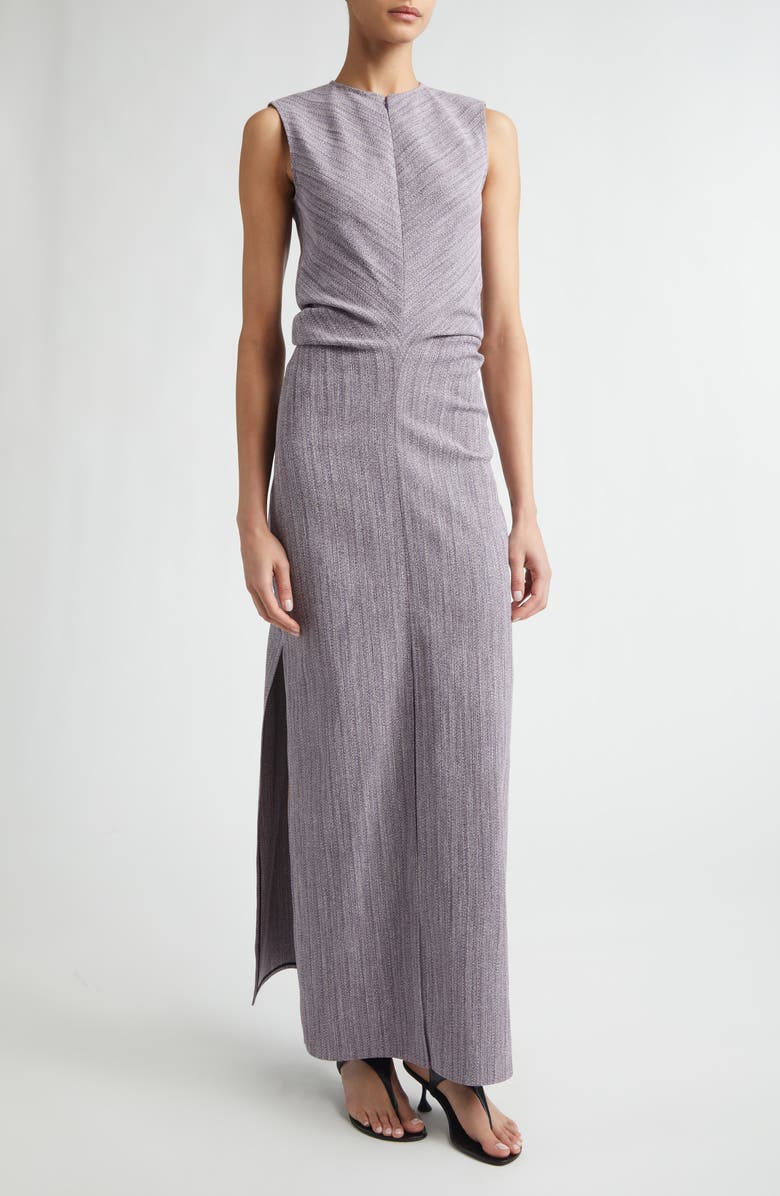 Proenza Schouler Selene Static Suiting Maxi Dress, Alternate, color, Aubergine/ White
