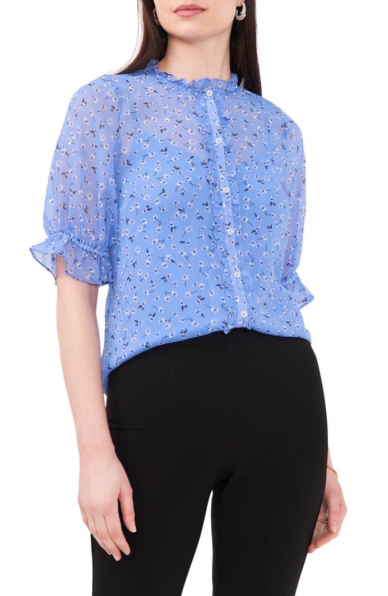 Chaus Floral Ruffle Edge Blouse, Main, color, 