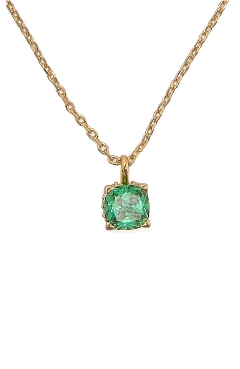 Kate Spade New York little luxuries cubic zirconia pendant necklace, Main, color, Green