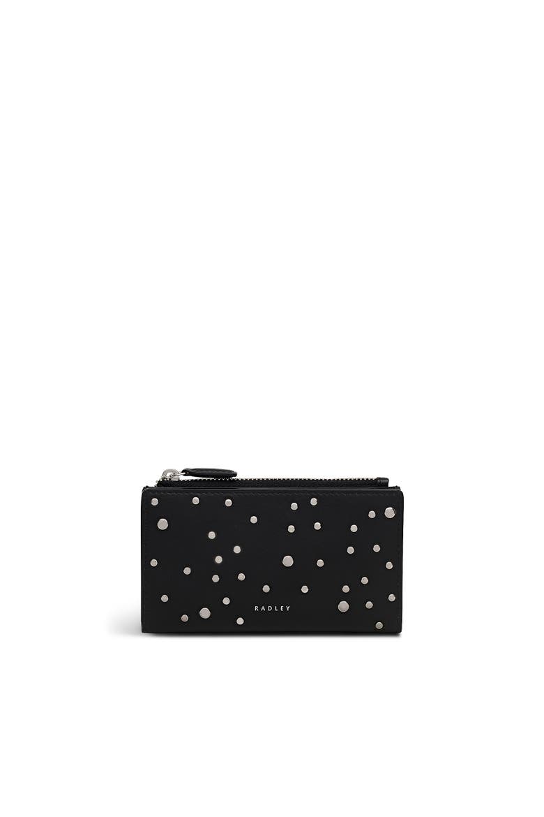 Coin Street - Stud Medium Ziptop Wallet, Main, color, Black