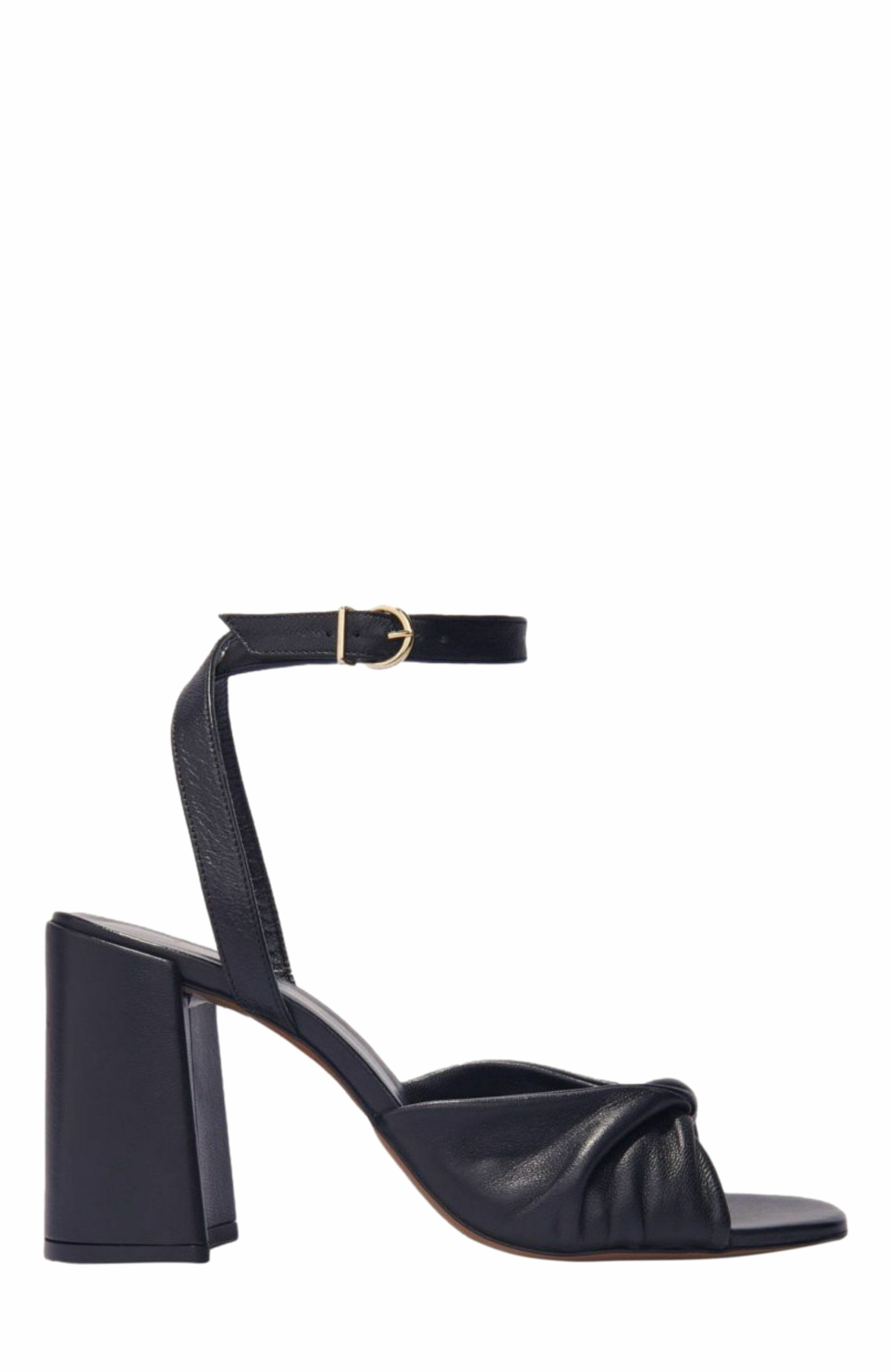 maje Plain leather sandals with heels, Main, color, 