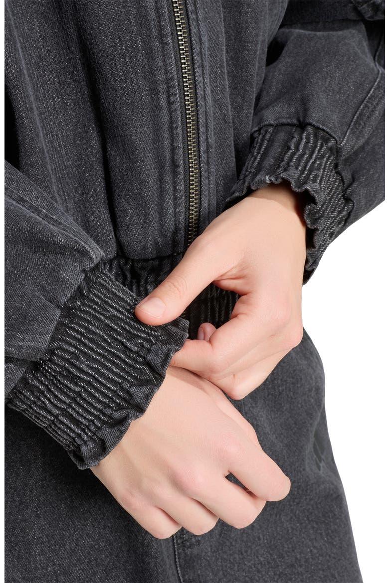 Washed Denim Jacket, Alternate, color, BLACK