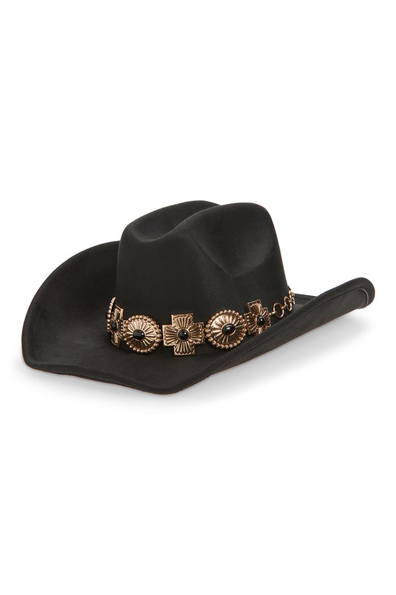 Western Cowboy Hat with Concho Band, Main, color, BLACK