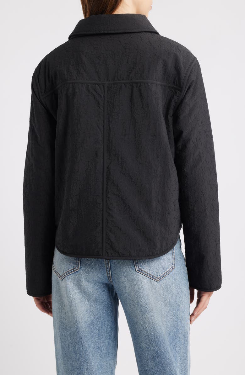 Thread & Supply Floral Puffer Shirt Jacket, Alternate, color, Black Flower Loop