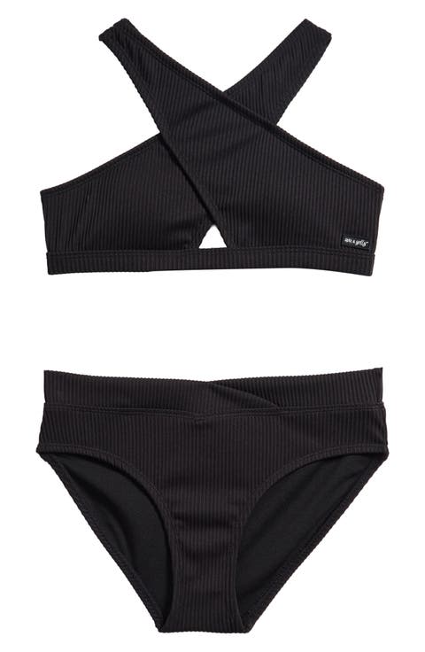 Kids' Cross Front Two-Piece Swimsuit (Big Kid)