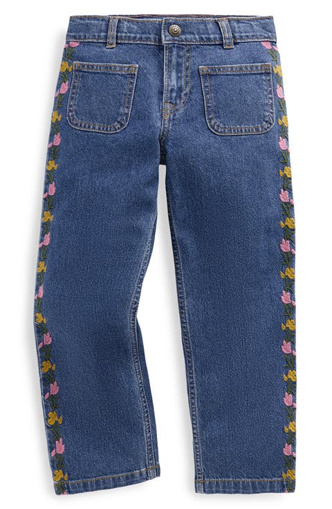Kids' Patch Pocket Embroidered Straight Leg Jeans