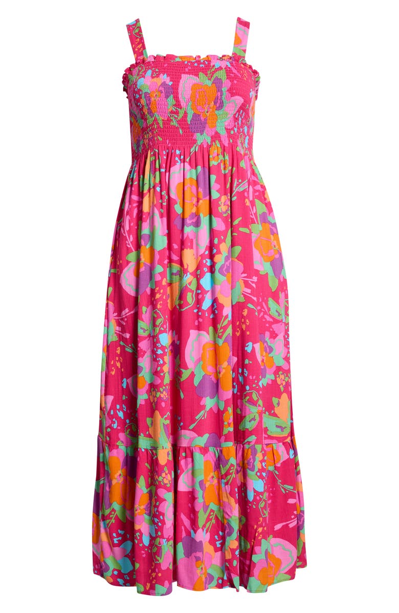 SUGARLIPS Himera Floral Kells Smocked Maxi Sundress, Alternate, color, Fuchsia-Multi