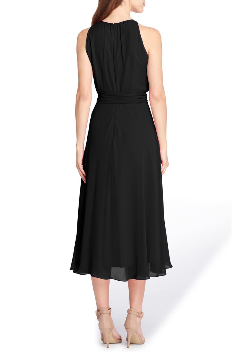 Midi Fit & Flare Dress, Alternate, color, BLACK