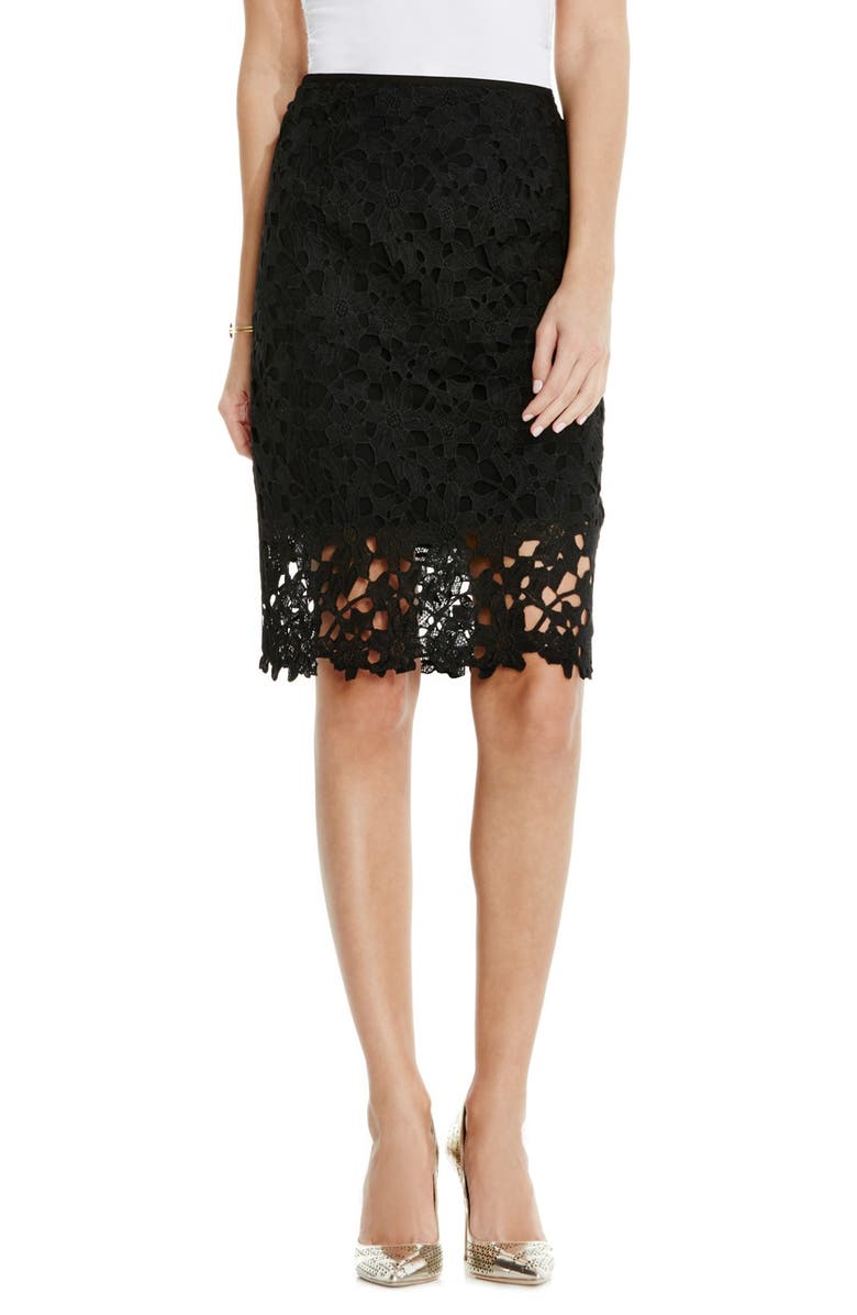 Vince Camuto Floral Lace Pencil Skirt, Main, color,