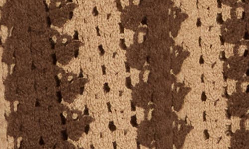 Truth Crochet Long Sleeve Button-up Shirt In Brown