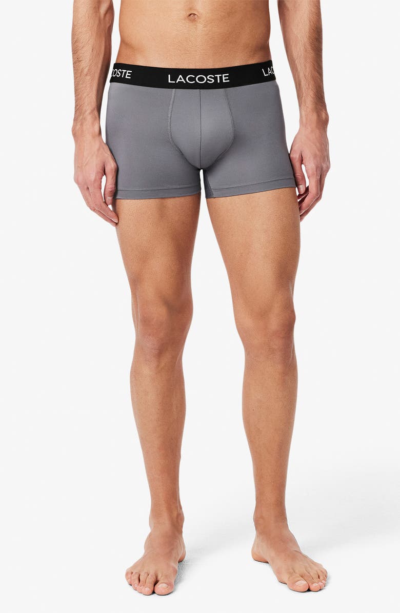Lacoste Assorted 3-Pack Stretch Cotton Boxer Briefs, Alternate, color, Black/ Lead Grey/ White