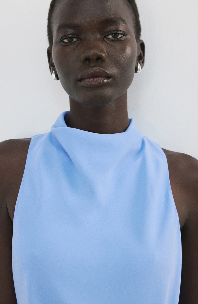 MANGO Ruched Sleeveless Midi Dress, Alternate, color, 