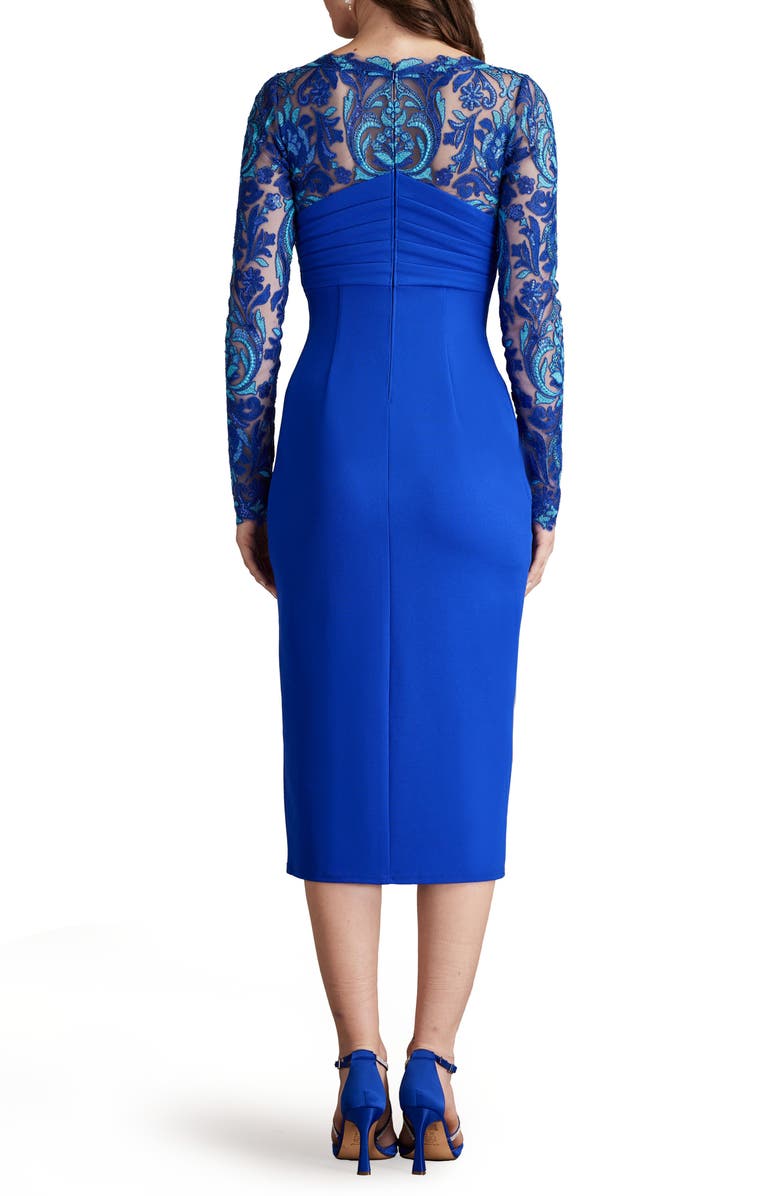 Tadashi Shoji Sequin Crepe Long Sleeve Sheath Dress, Alternate, color,