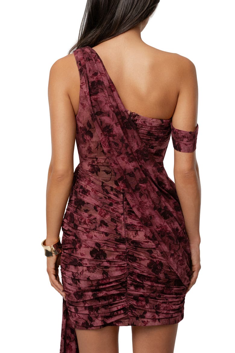 Soirée Asymmetric Minidress, Alternate, color, RED