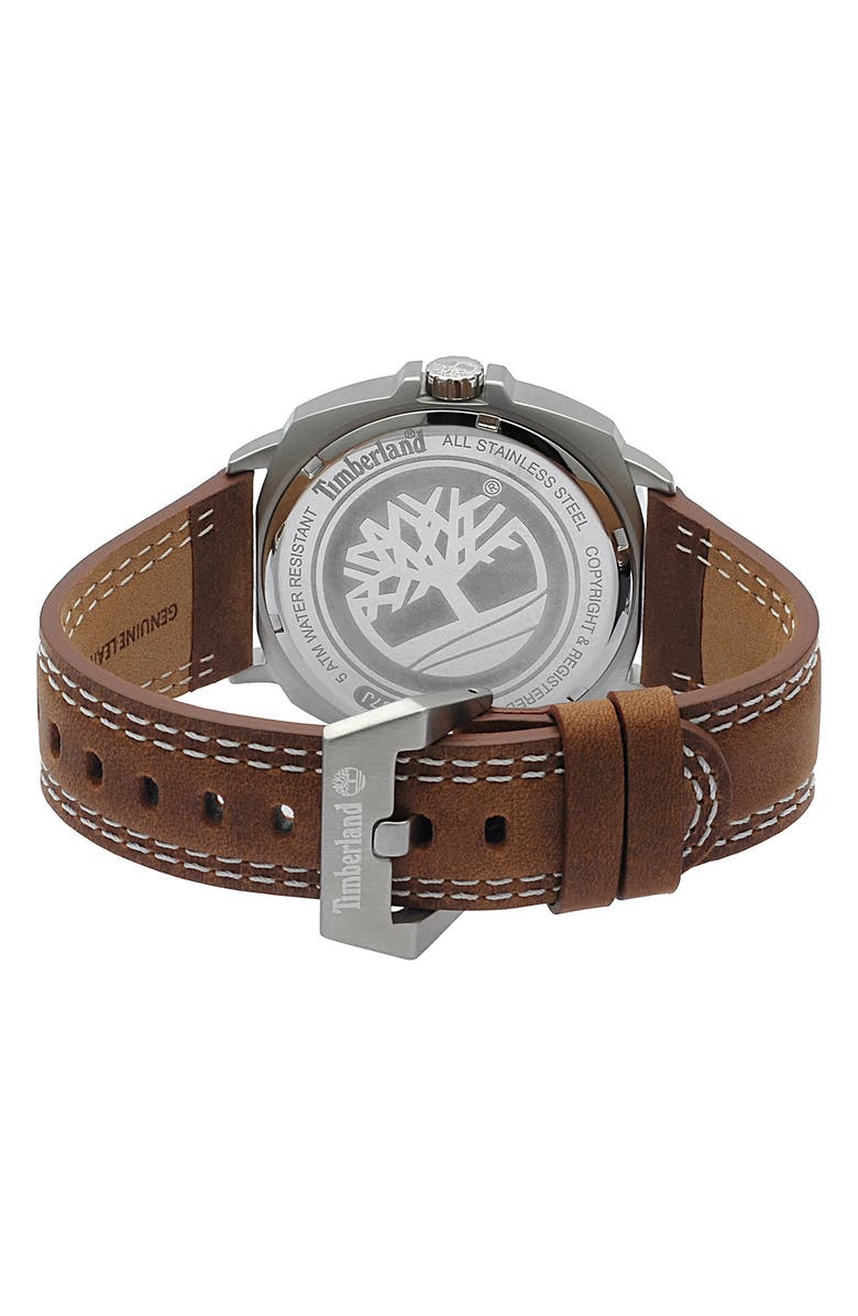 Timberland Williston Leather Strap Watch, 47mm, Alternate, color,