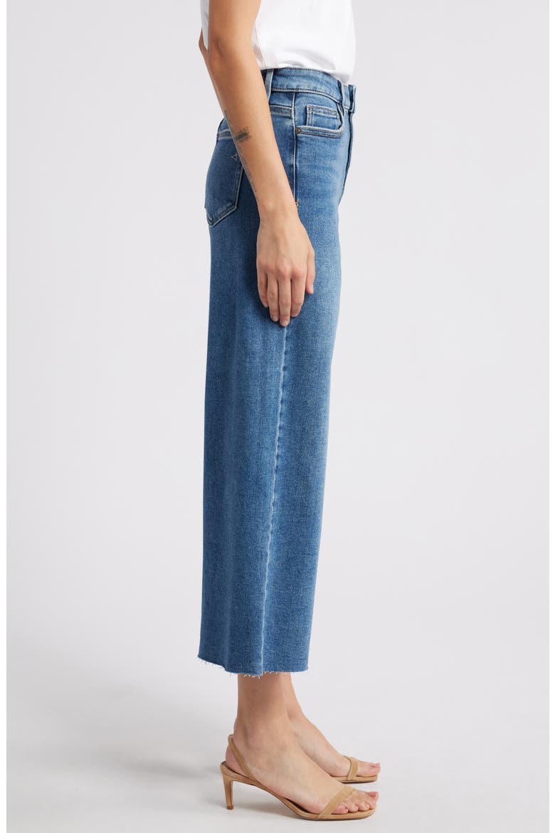 Clean Hem High Waist Wide Leg Jeans, Alternate, color, MEDIUM WASH