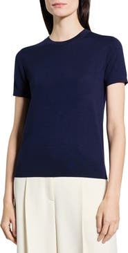 Theory Regal Short Sleeve Wool Sweater