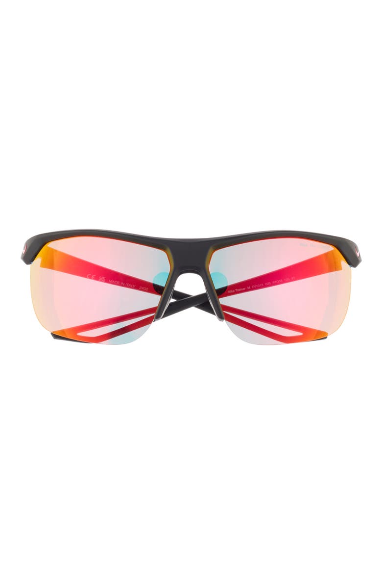 Trainer R 67mm Oversize Sunglasses, Main, color, MATTE BLACK W/ GREY ML RED