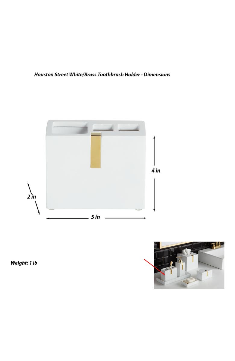 ROSELLI TRADING COMPANY Houston Street Toothbrush Holder, Alternate, color, White