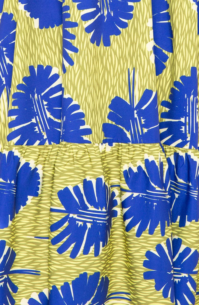 BUXOM COUTURE Print Smocked Midi Dress, Alternate, color, 