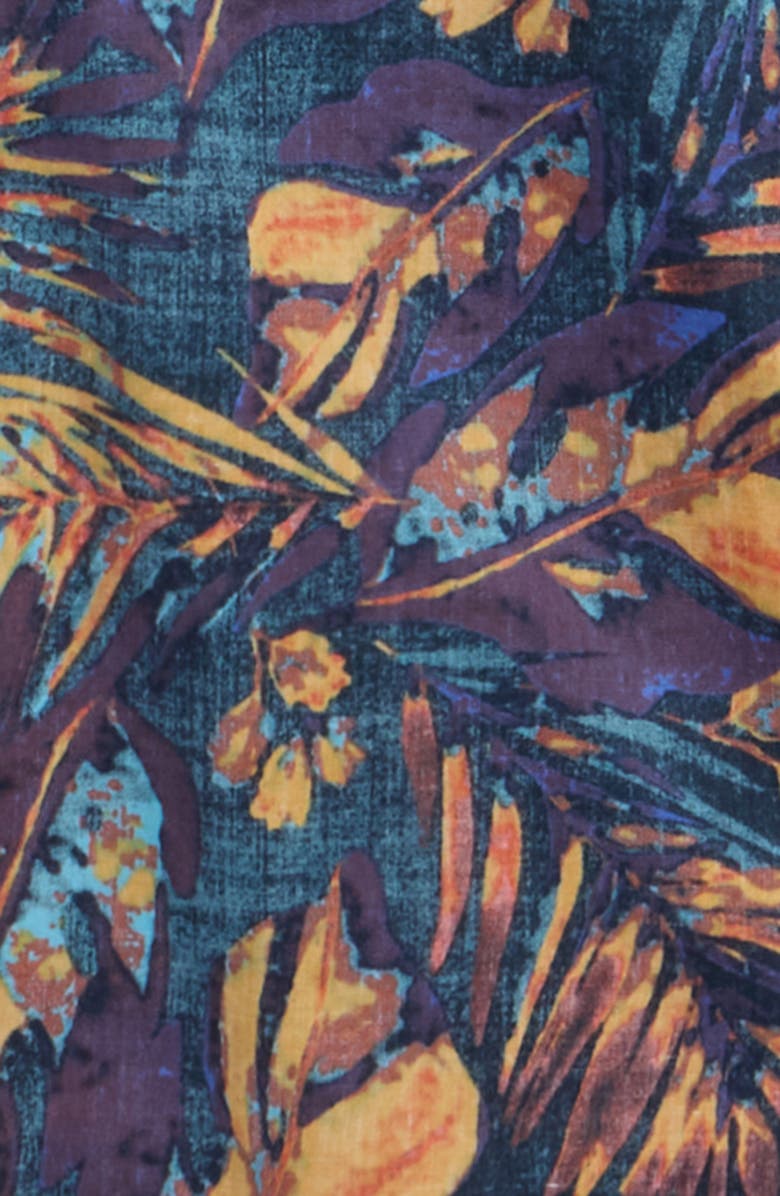 Quiksilver Kids' Heatmap Palm Classic Short Sleeve Cotton Button-Up Shirt, Alternate, color, Eclipse