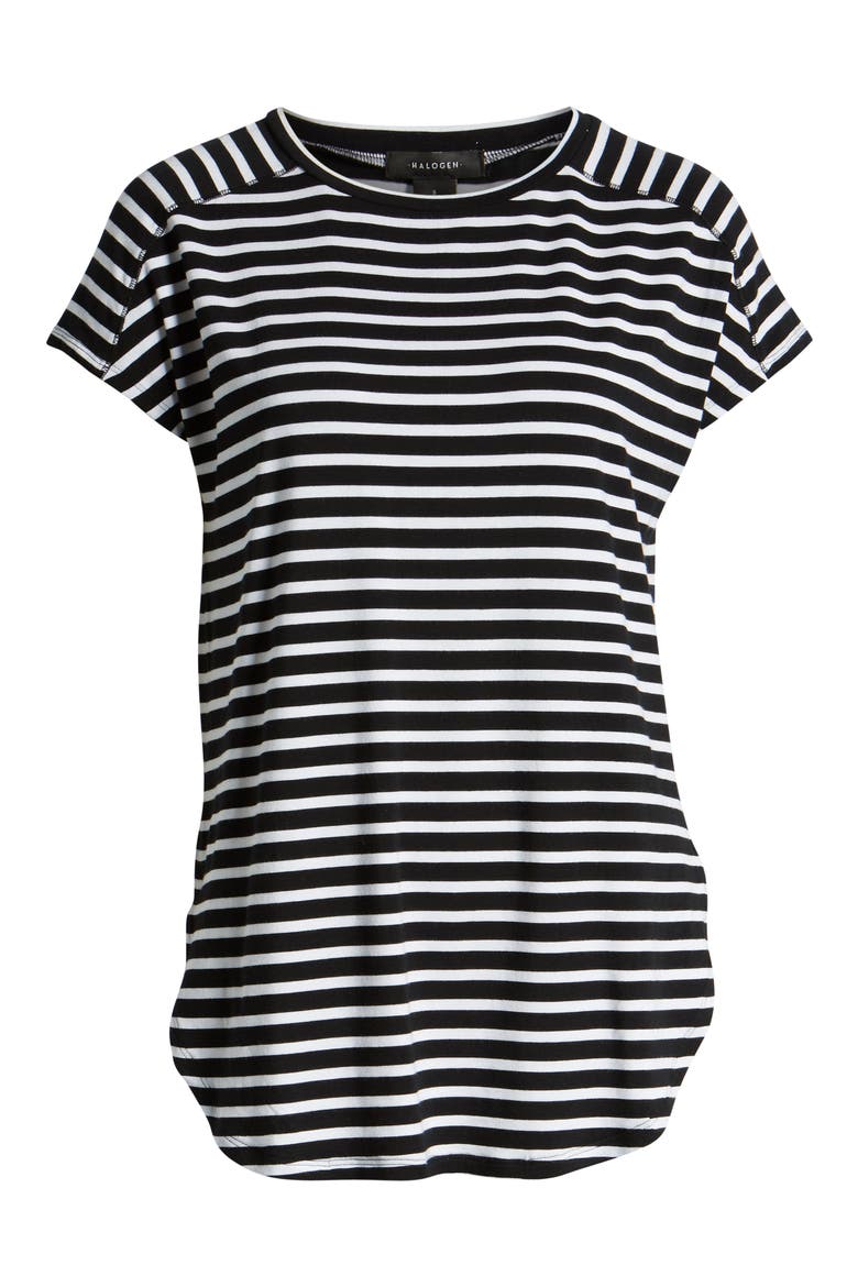Crewneck Tee, Alternate, color, BLACK- WHITE STRIPE