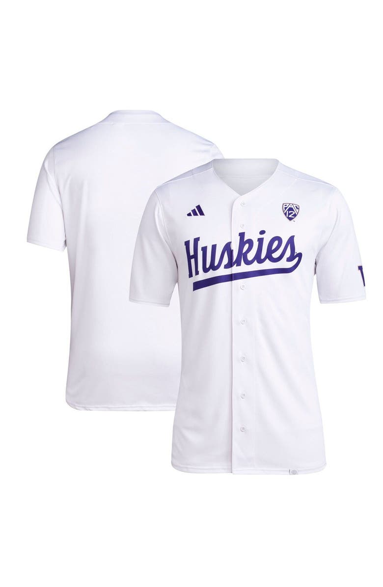 adidas Men's adidas White Washington Huskies Team Baseball Jersey, Main, color, White