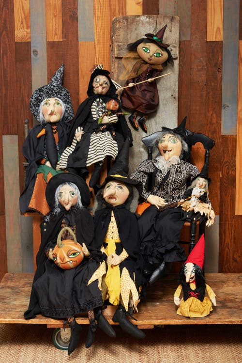 Gallerie Ii Halloween Vahn Witch Large Folk Art Doll Figurine Joe Spencer Gathered Traditions Collec In Black