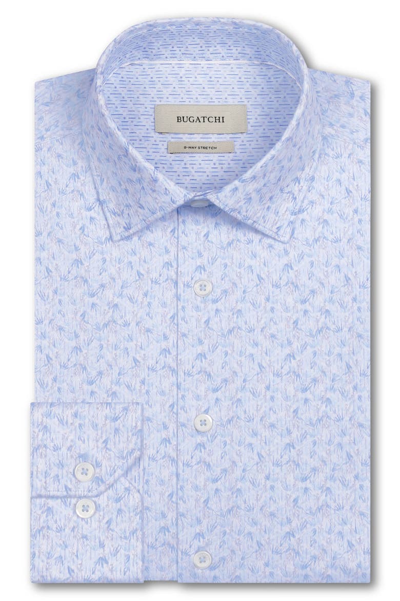 Jimmy OoohCotton® Leaf Print Button-Up Shirt, Alternate, color, AIR BLUE