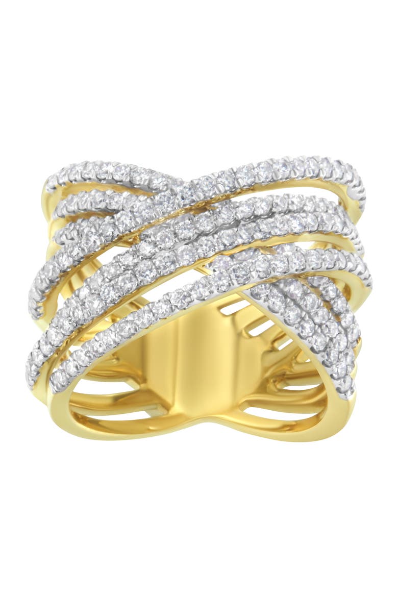 10KT Yellow Gold 1 5/8 cttw Diamond Bypass Ring, Alternate, color, Yellow