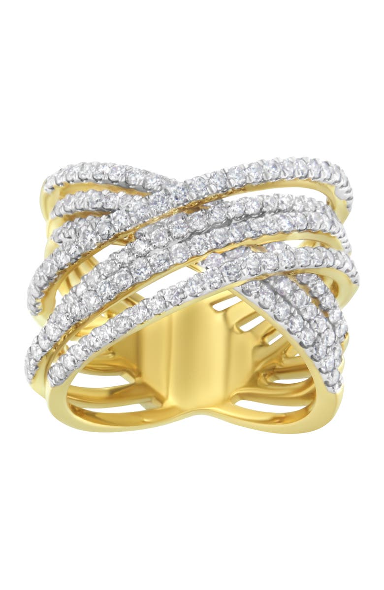 Haus of Brilliance 10KT Yellow Gold 1 5/8 cttw Diamond Bypass Ring, Alternate, color, Yellow