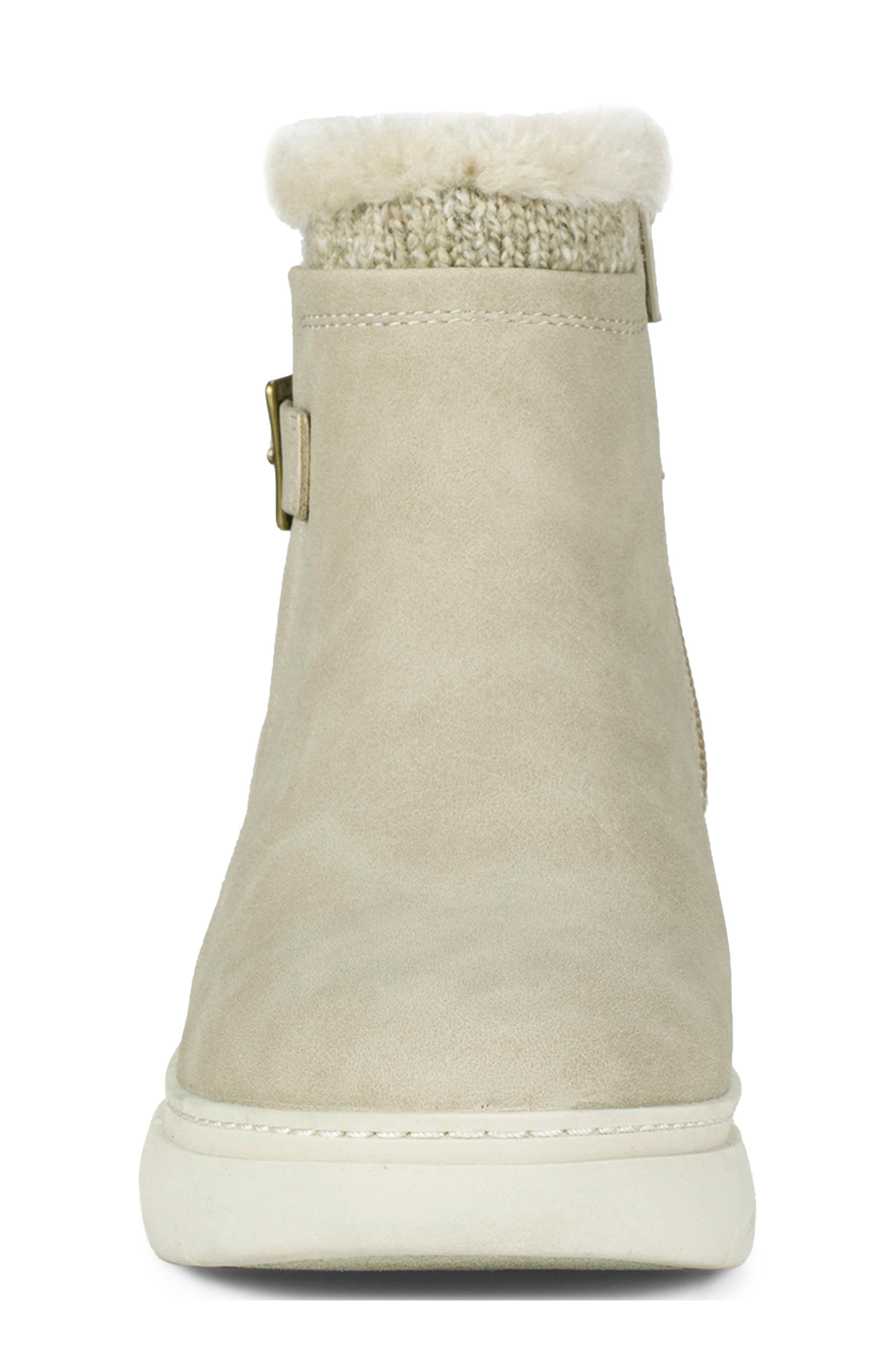 Lanney Faux Fur Wedge Bootie, Alternate, color, TAUPE