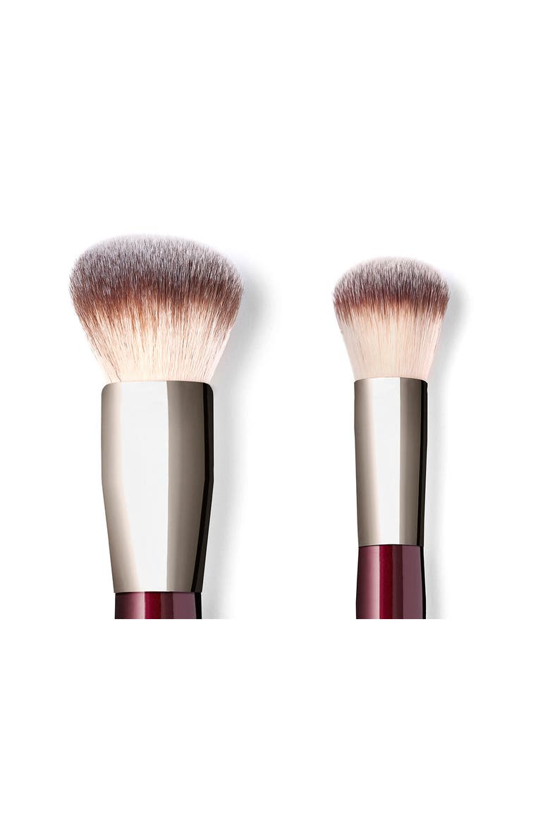 Large Buffer & Round Foundation Brush Set, Alternate, color, Burgundy