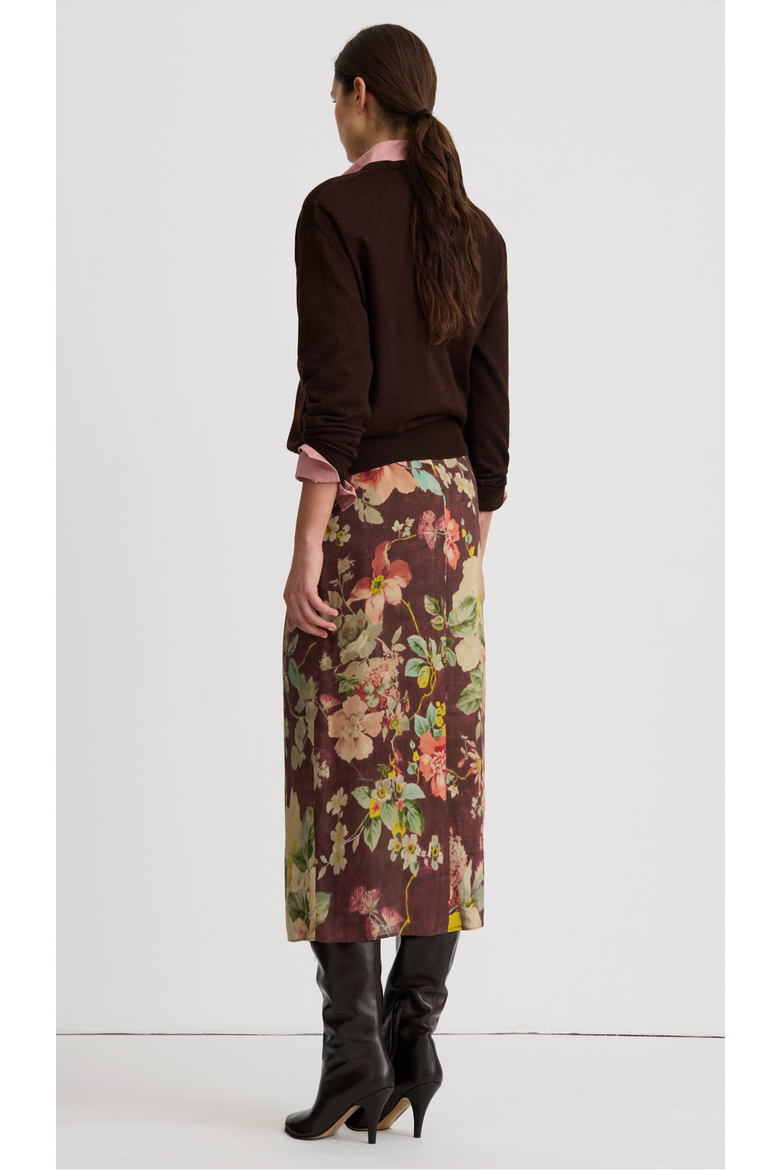 Asymmetrical Overlay Skirt, Alternate, color, Mocha Floral