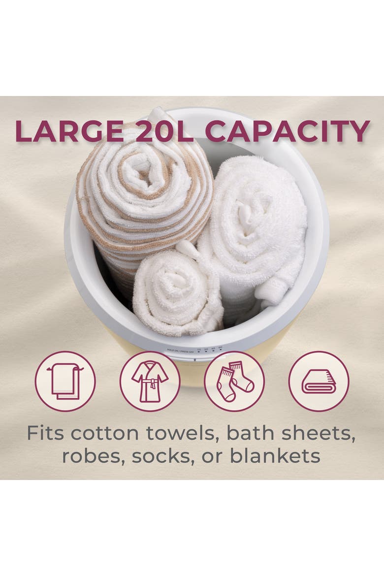 Towel Warmer with Aromatherapy Diffuser and Lavender Essential Oil, Alternate, color, Bamboo/Ivory