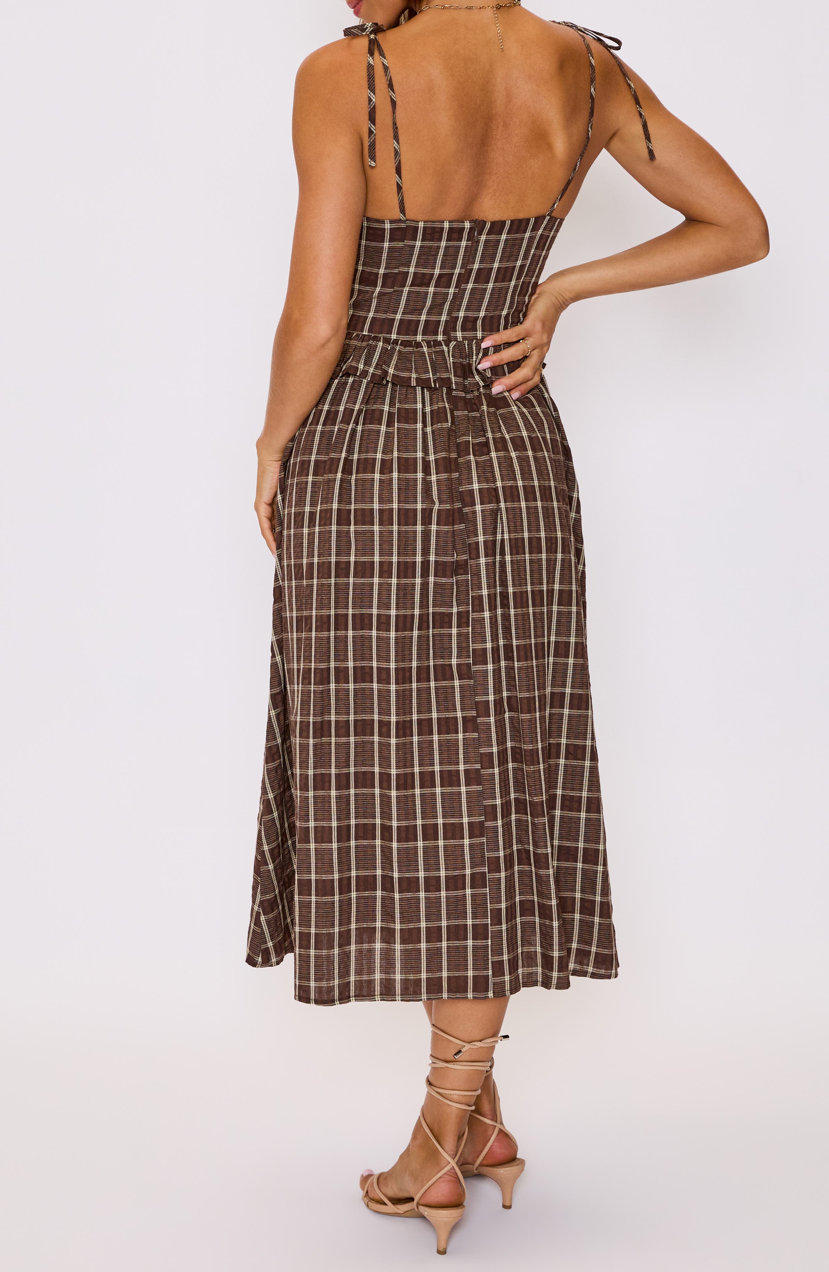 Emma Plaid Midi Dress - image 2