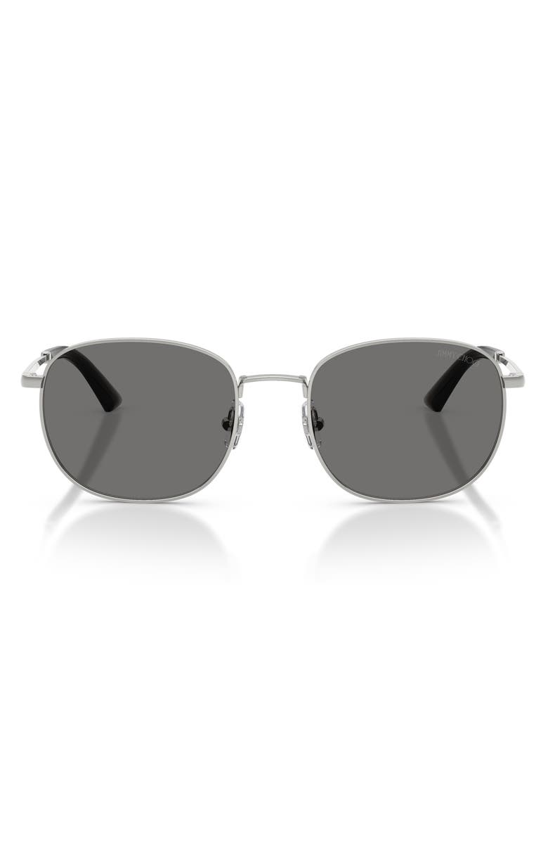 Jimmy Choo 52mm Polarized Phantos Sunglasses, Main, color, Silver / Dark Grey Polar