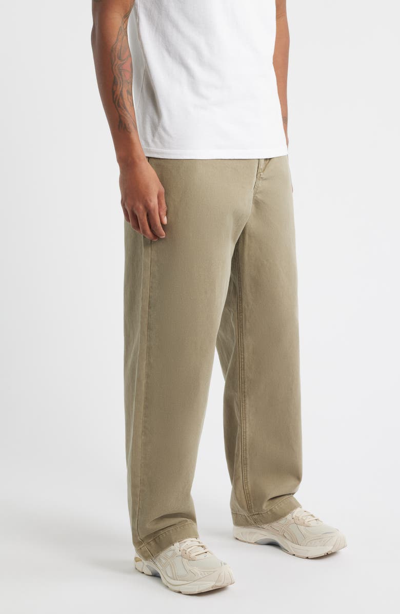 Obey Commons Flat Front Cotton Twill Chinos, Alternate, color, Mermaid Faded Wash