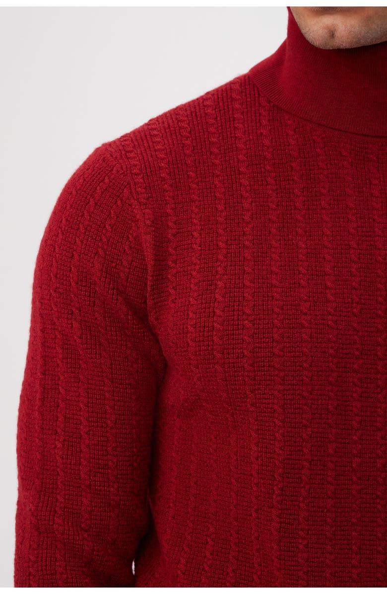 MR TURK Woodrow Textured Knit Turtle Neck, Alternate, color, Vixen Red