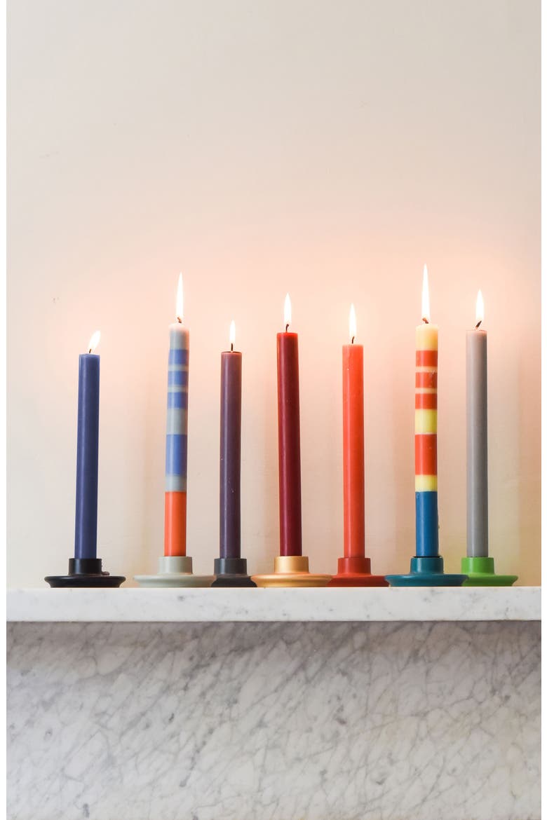 Assorted 4-Pack Stripe Dinner Candles, Alternate, color, MULTI-COLOURED