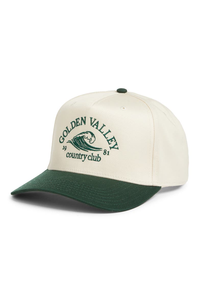 Golden Valley Country Club Adjustable Snapback Hat, Main, color, GREEN
