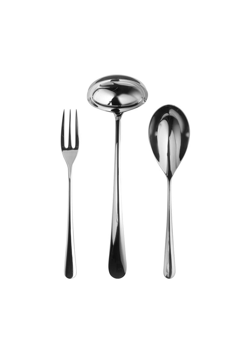 Mepra Neve Serving Set - 3 Pieces, Main, color, Silver