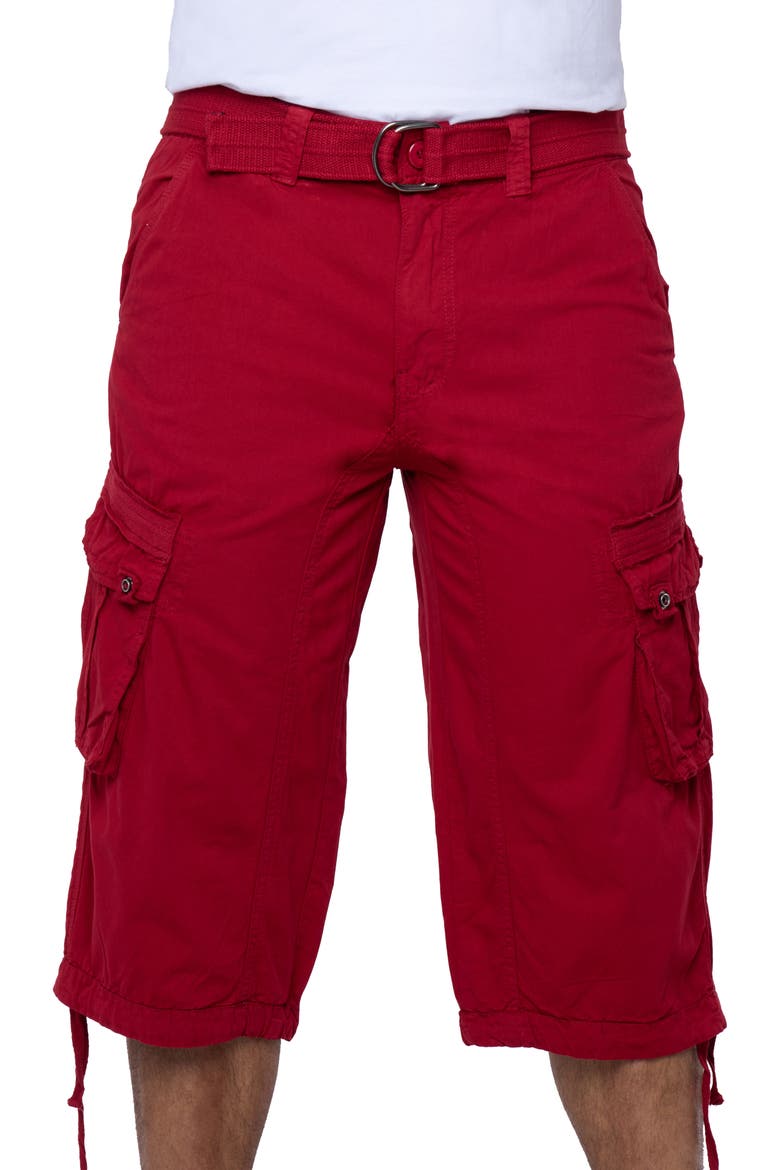 Belted Cargo Shorts, Alternate, color, JESTER RED