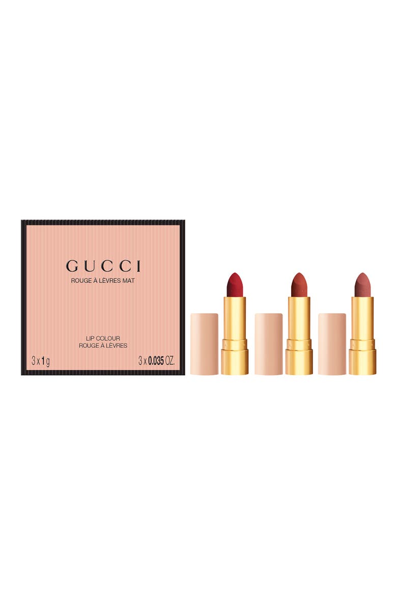 GUCCI リップ 3種セット Gucci Mini Velvet Matte Lipstick 3-Piece Festive Gift Set $45