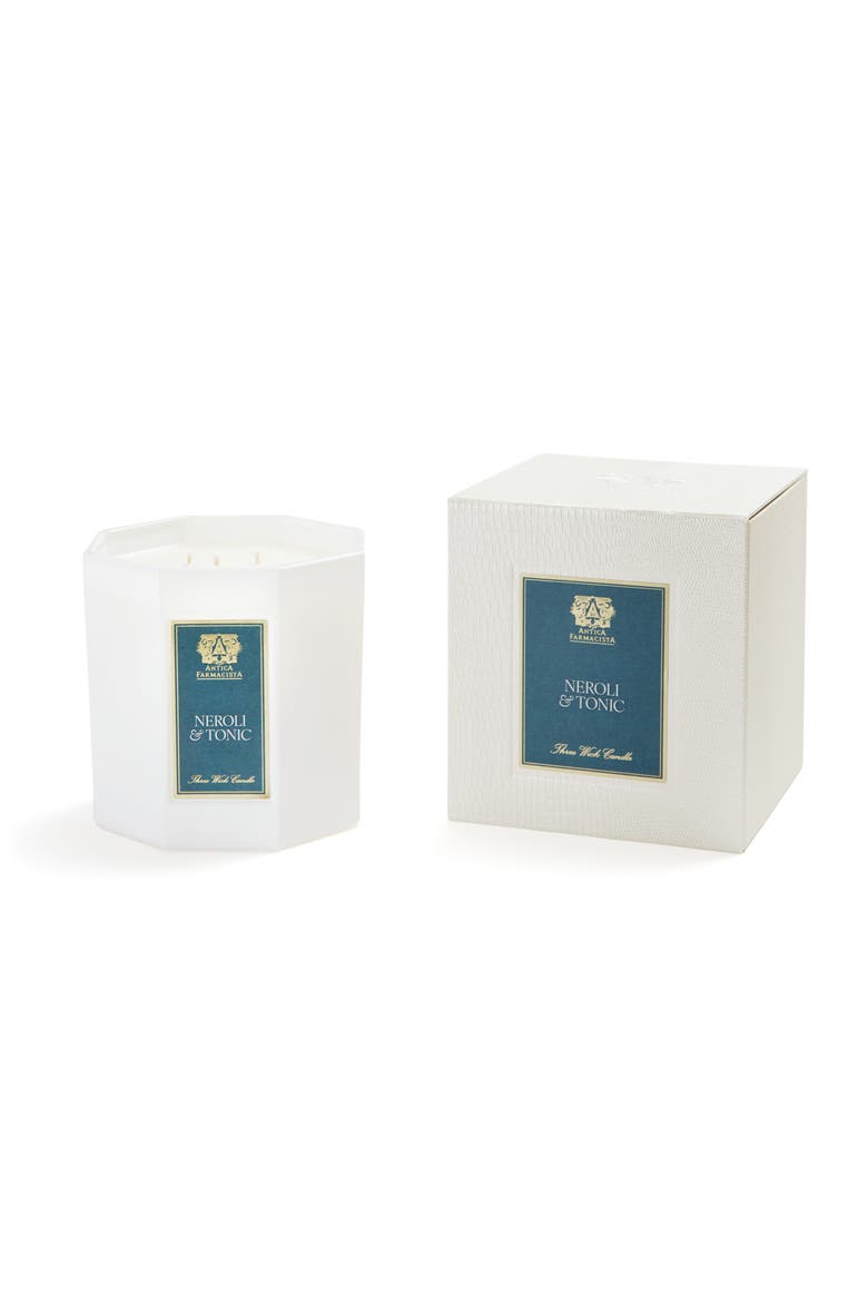 Neroli & Tonic Oversize Hex Three Wick Scented Candle, Main, color, NO COLOR