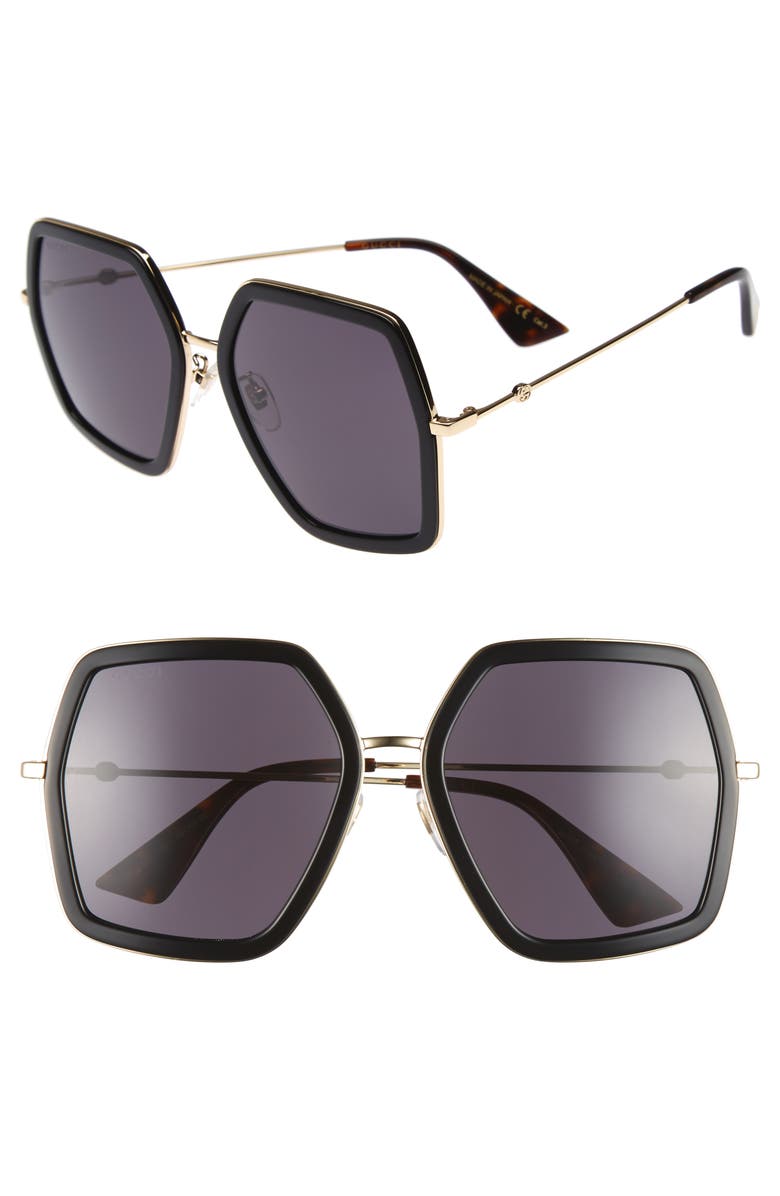 Gucci 56mm Sunglasses, Main, color,